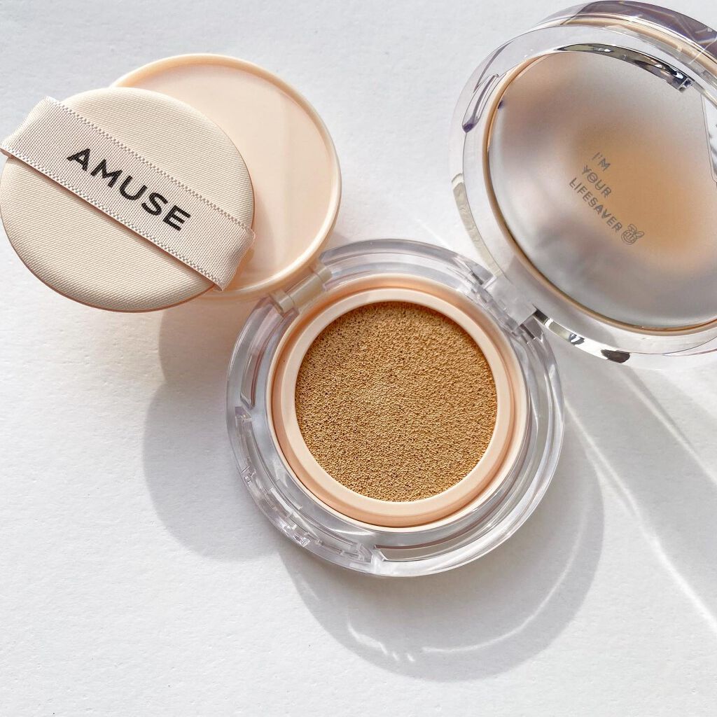 スキンチューンヴィーガンカバークッション 01 フェアチューン/AMUSE/クッションファンデーションを使ったクチコミ（2枚目）