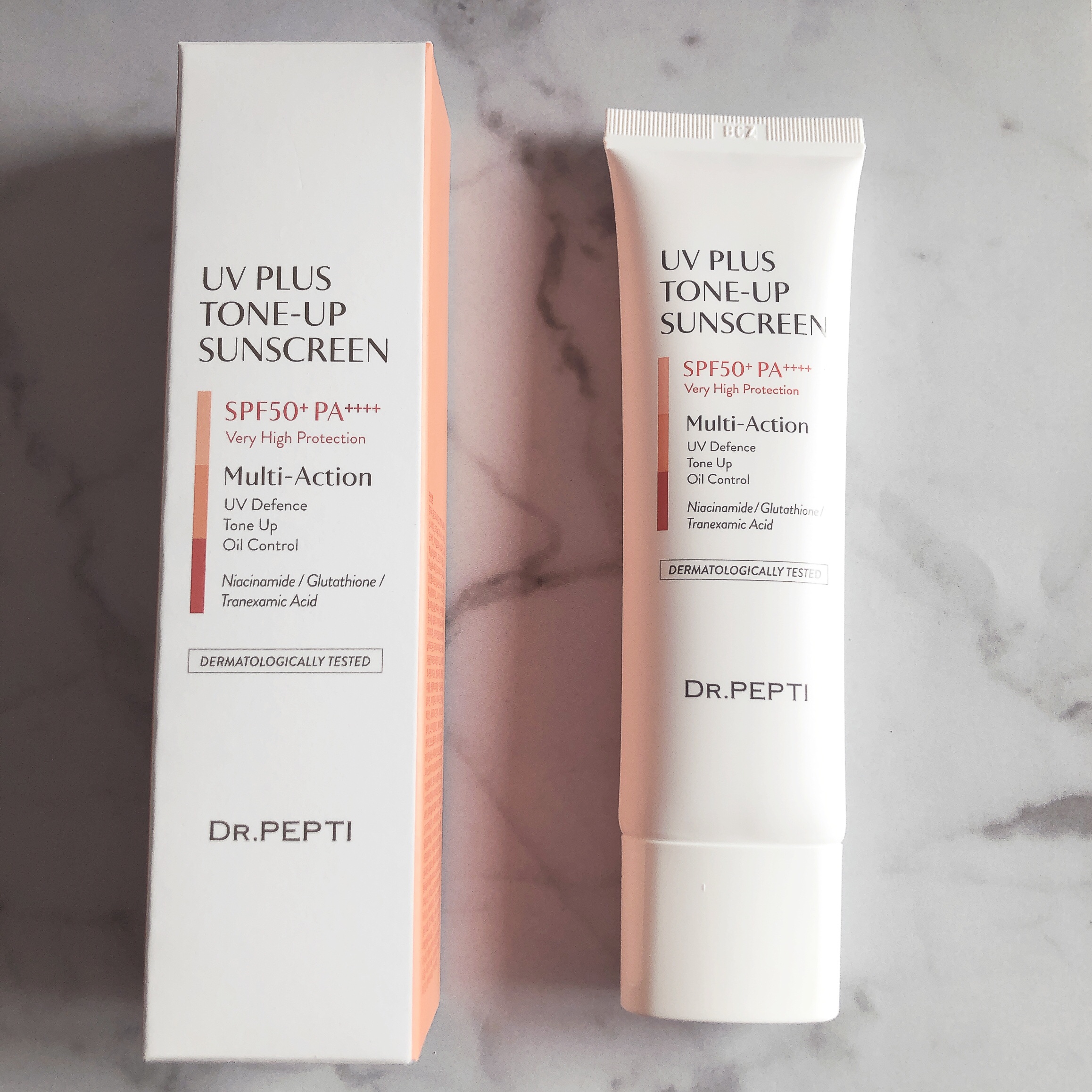 UVプラス トーンアップサンスクリーン/DR.PEPTI/日焼け止めミルクを使ったクチコミ（1枚目）