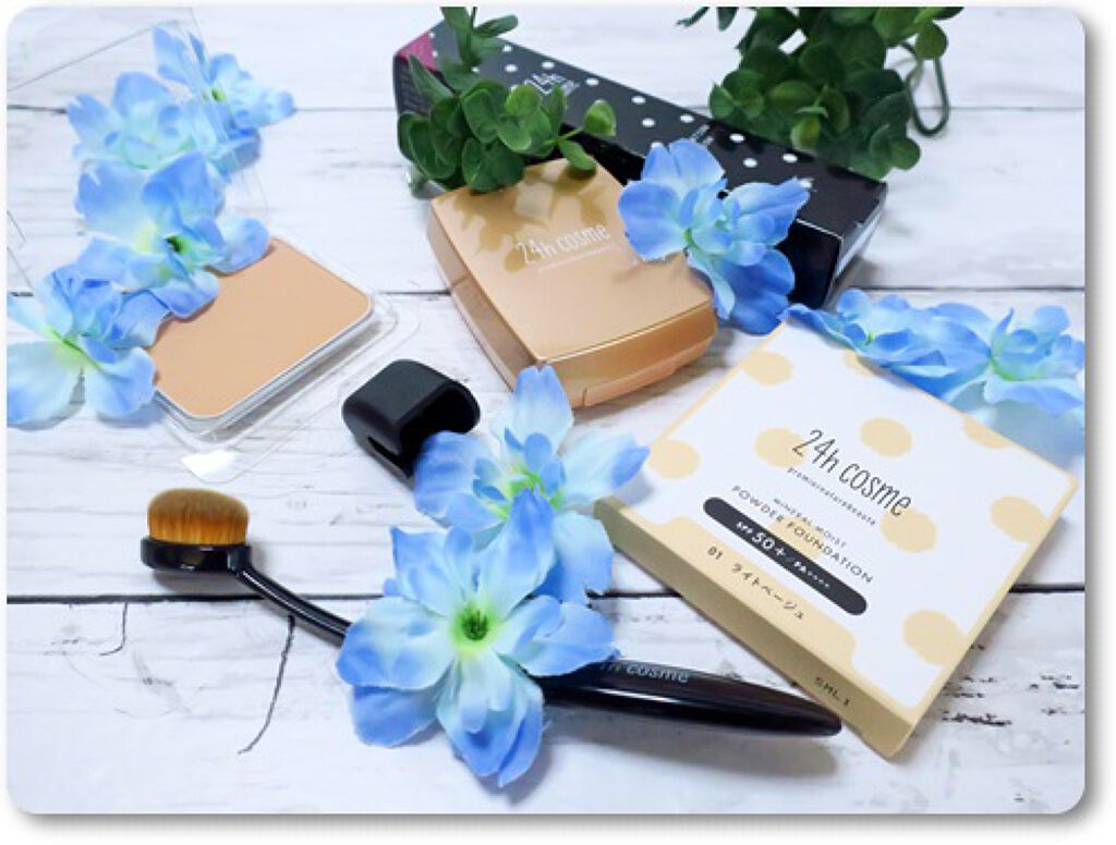 24 ミネラルモイストパウダーファンデ/24h cosme/パウダーファンデーションを使ったクチコミ（2枚目）