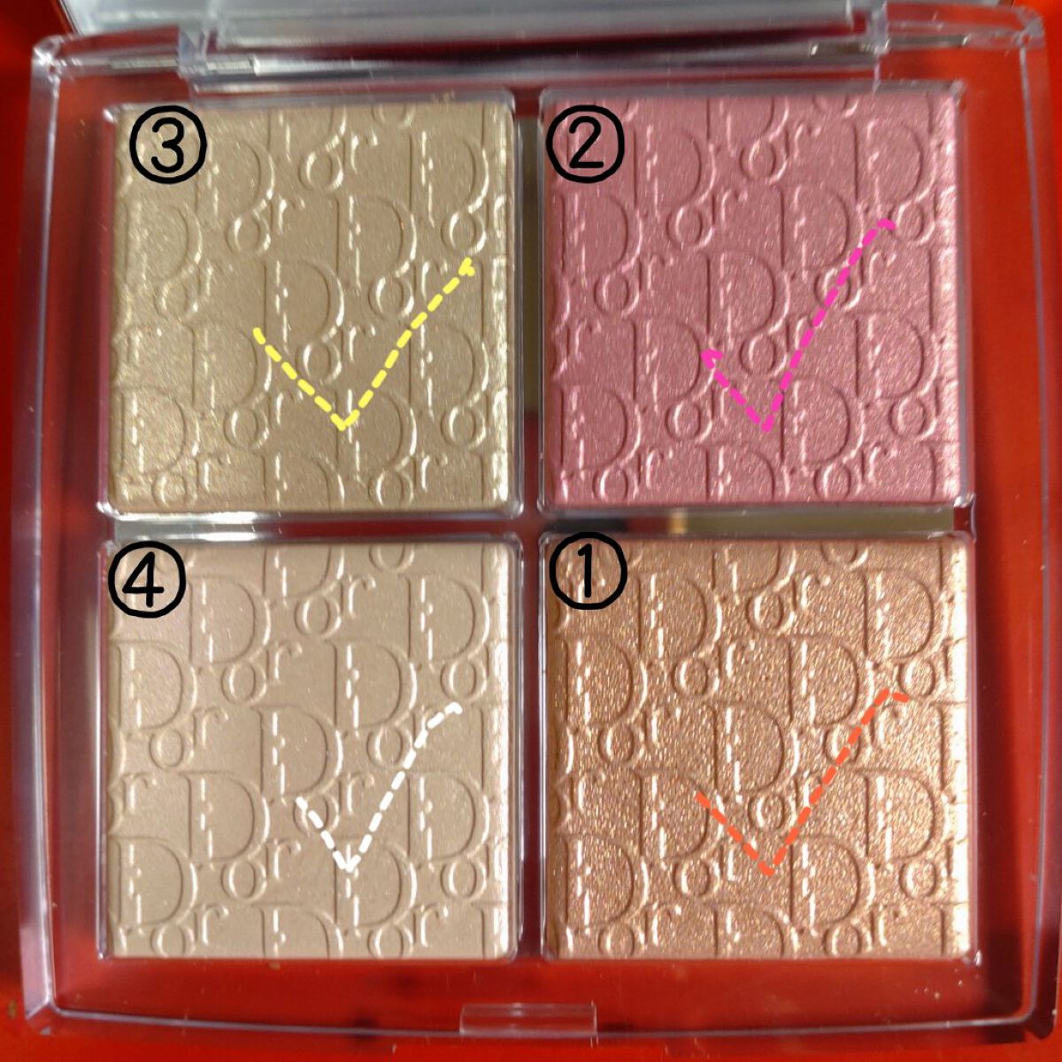 ディオール バックステージ フェイス グロウ パレット/Dior/ハイライトを使ったクチコミ（2枚目）