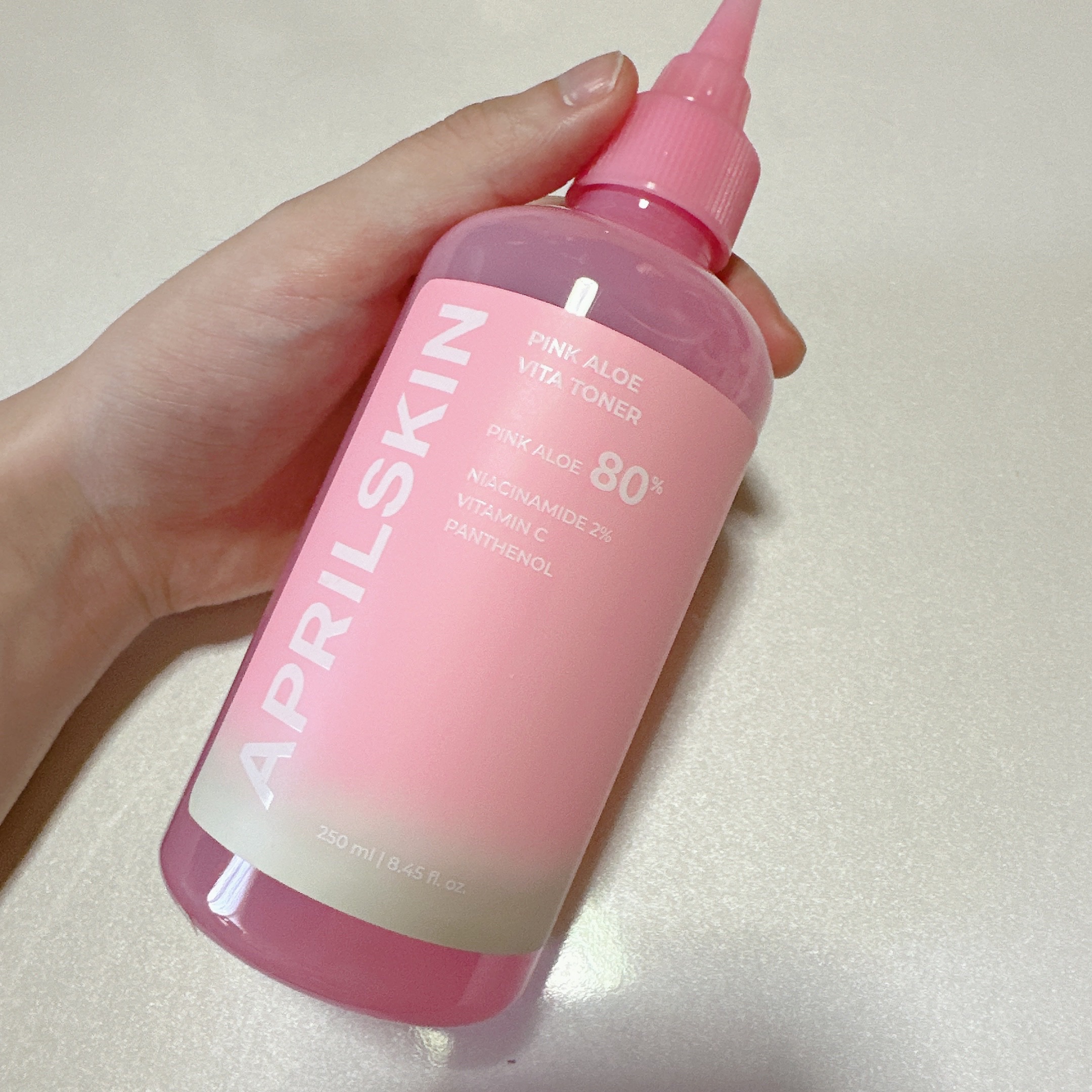 ピンクアロエビタトナー/APRILSKIN/化粧水を使ったクチコミ（2枚目）