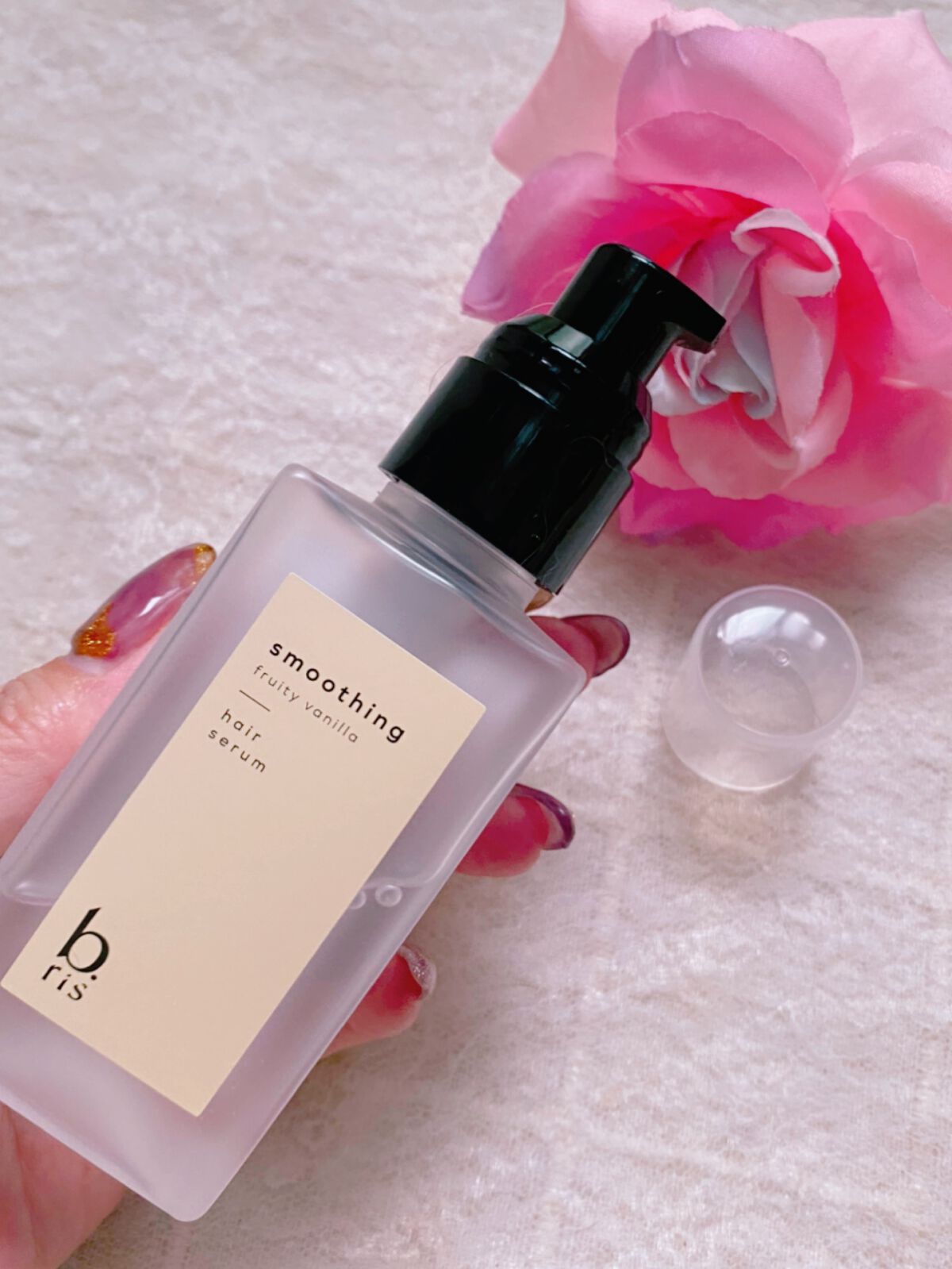 ヘア セラム スムージング フルーティーバニラの⾹り/b.ris/ヘアオイルを使ったクチコミ(2枚目)