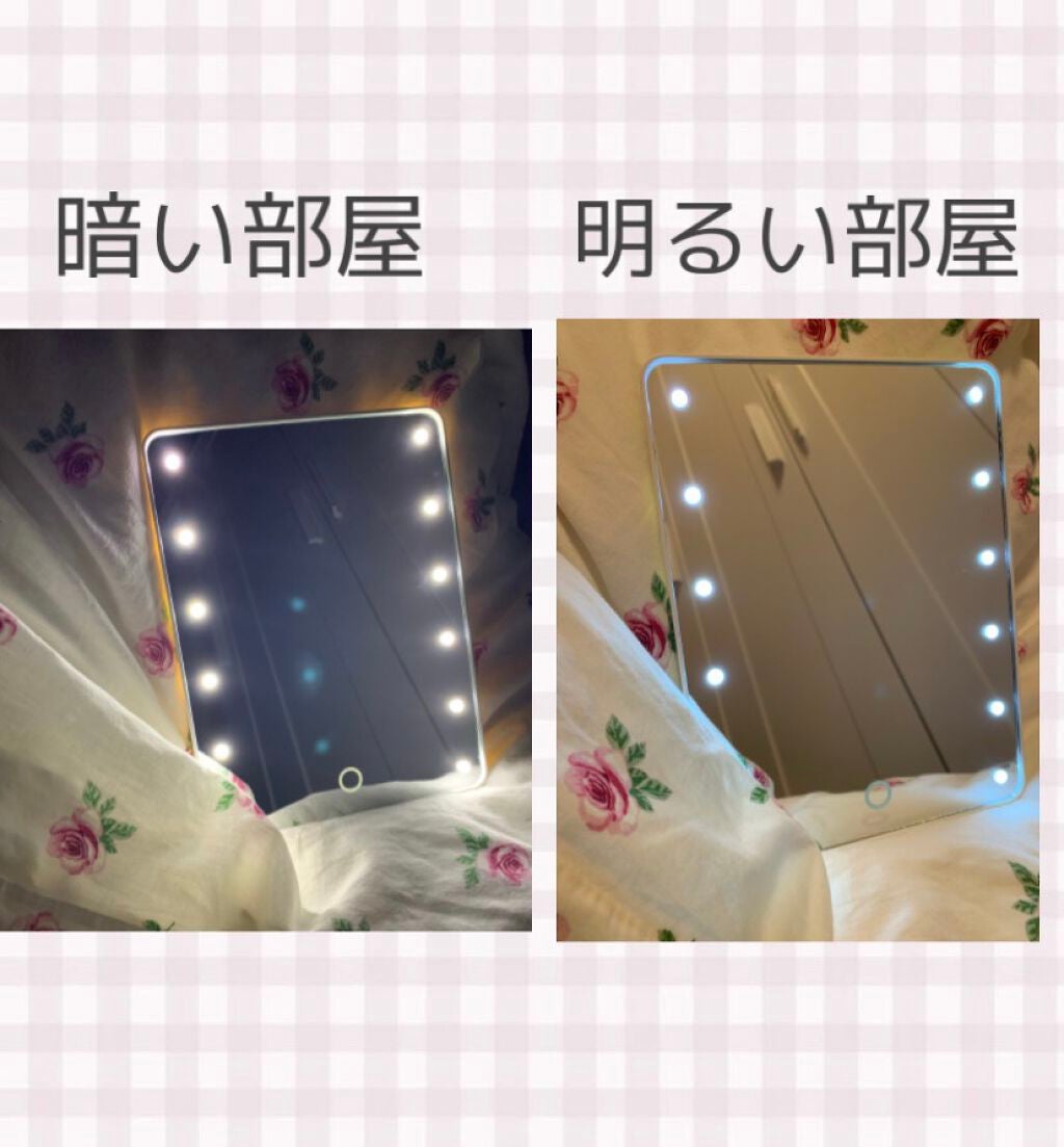 LED付ミラー(スタンドタイプ)/DAISO/その他化粧小物を使ったクチコミ(2枚目)