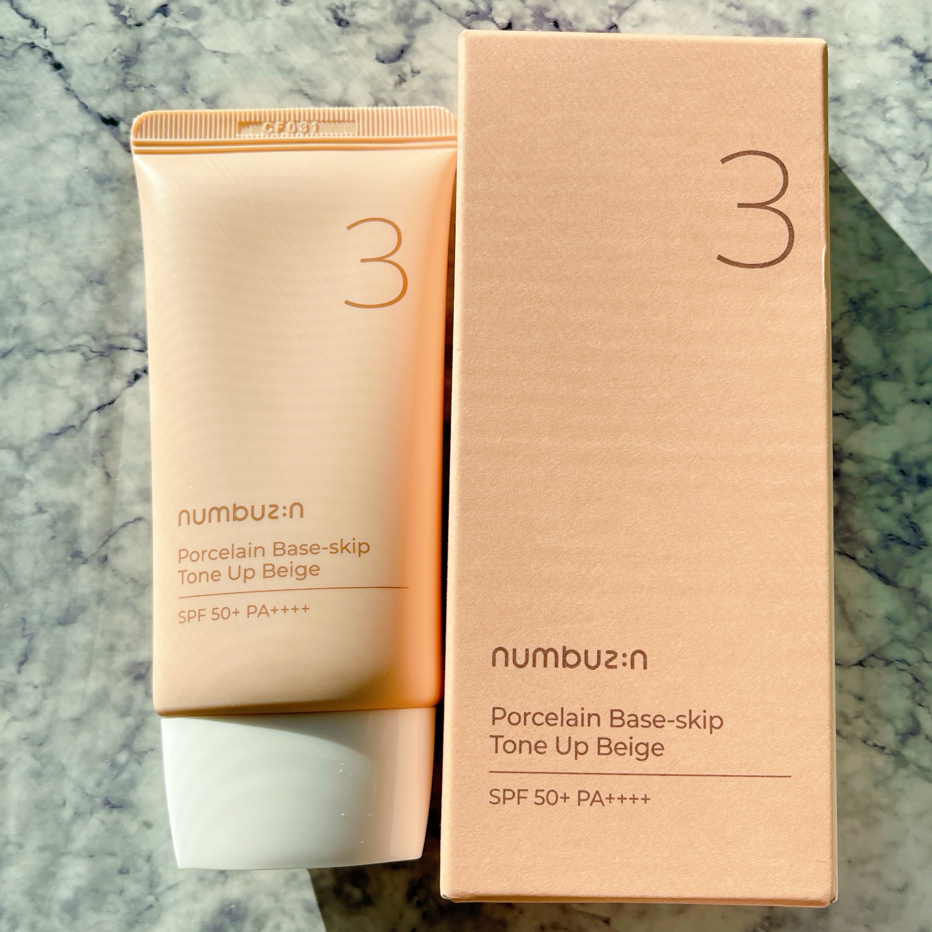 3番 ノーファンデ陶器肌トーンアップクリーム/numbuzin/化粧下地を使ったクチコミ（2枚目）