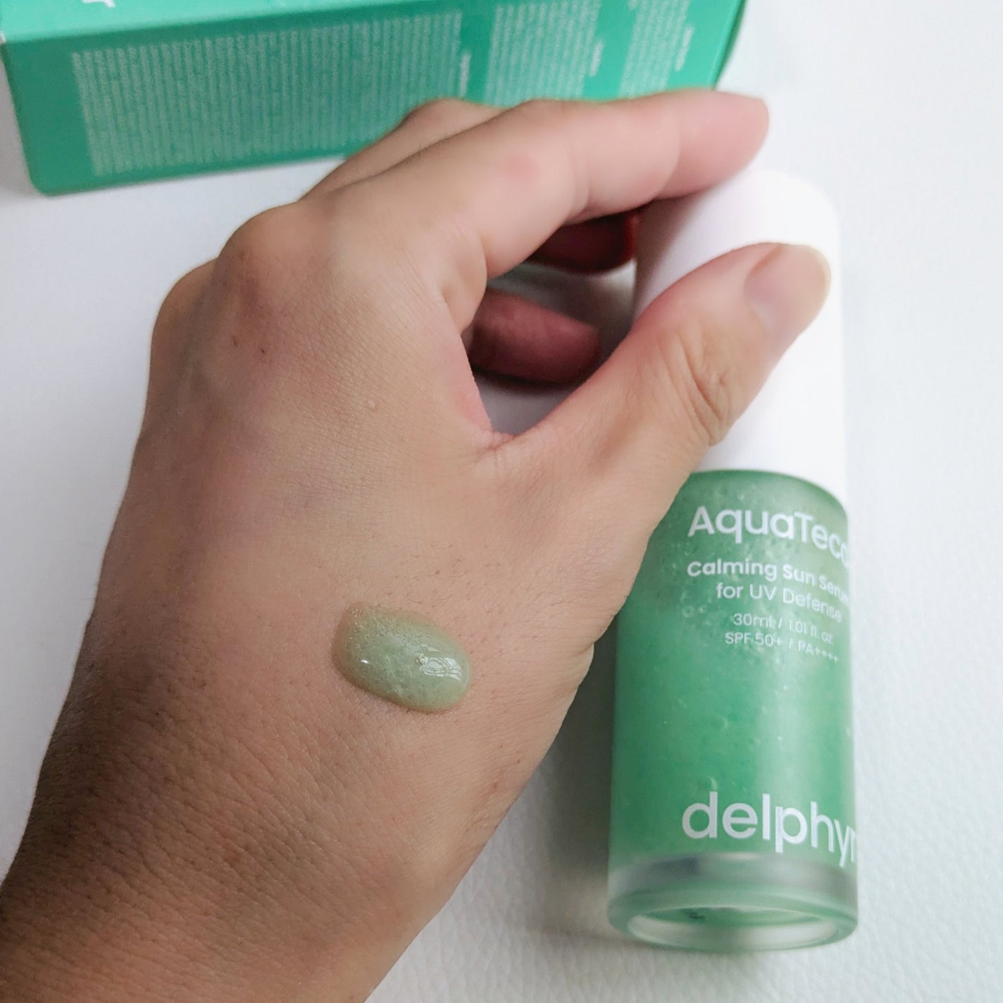 AquaTeca calming sun serum/Delphyr/日焼け止めローションを使ったクチコミ(3枚目)