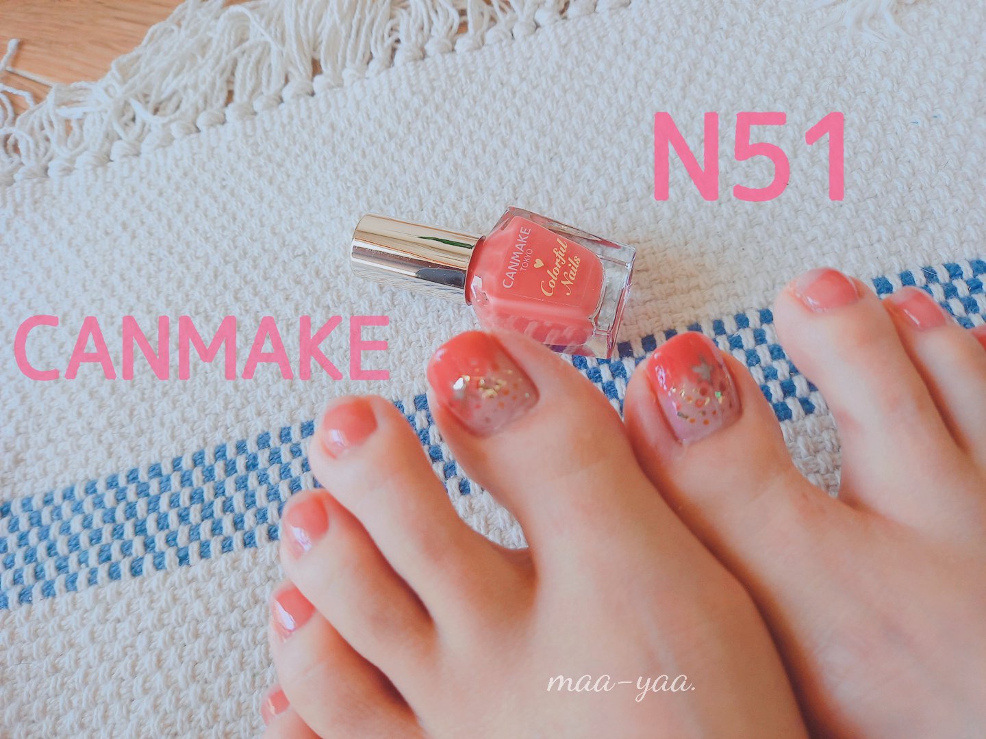 カラフルネイルズ N51 コーラルピンク/キャンメイク/マニキュアを使ったクチコミ（1枚目）