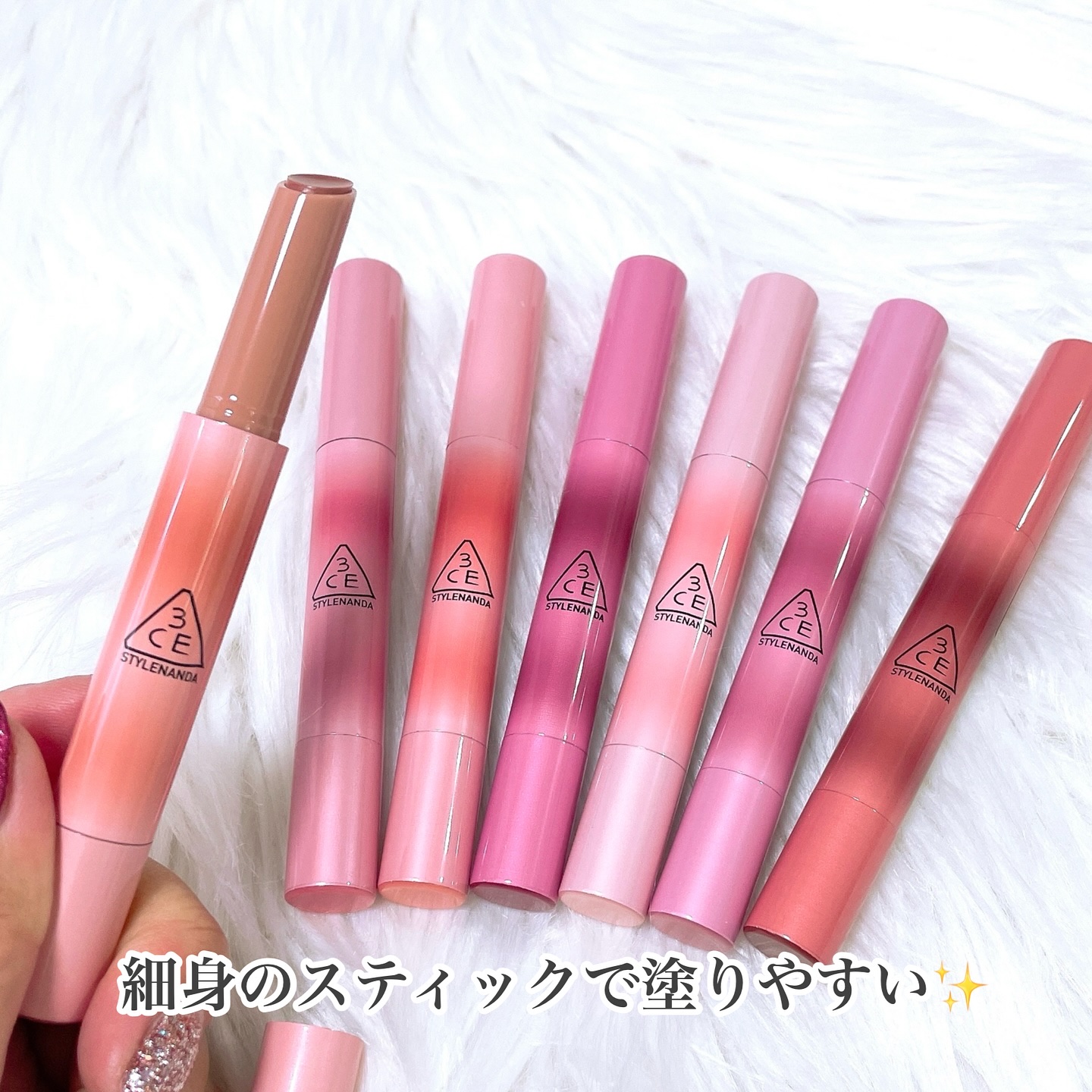 3CE シャインリフレクター/3CE/口紅を使ったクチコミ（2枚目）