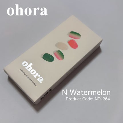 セミキュアジェルネイル(ハンド) ND-264 N Watermelon (Ice cream Collection)/ohora/ネイルシールの画像