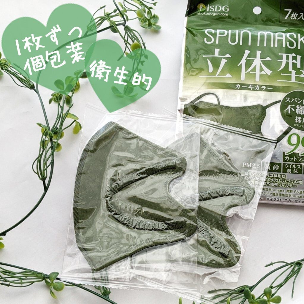 立体型スパンレース不織布カラーマスク/ISDG 医食同源ドットコム/マスクを使ったクチコミ(3枚目)