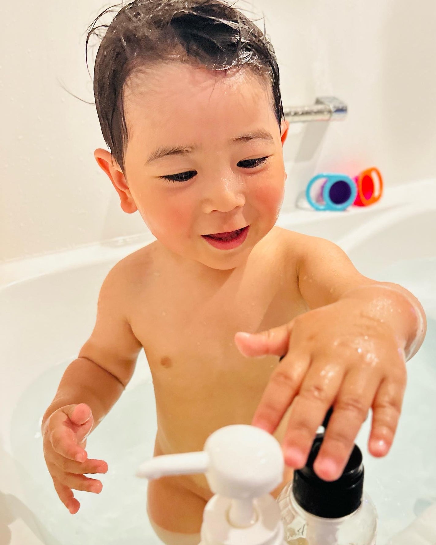 美紗 on LIPS 「🛁👦🏻🫧赤ちゃんと一緒に使えるシャンプー&トリートメント✨..」(2枚目)