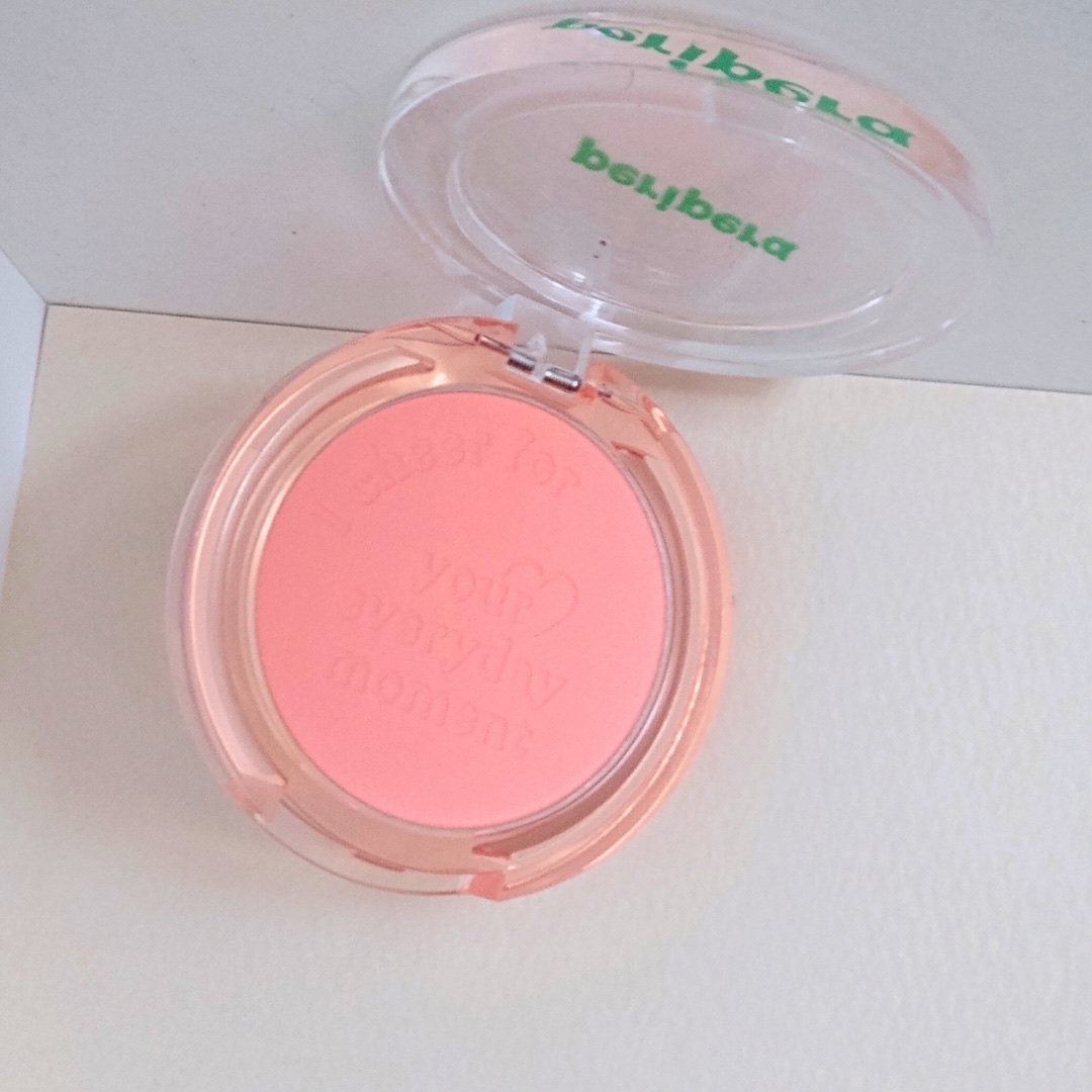 ピュア ブラッシュド サンシャイン チーク 19 ENJOY CORAL(チューリップパーティ)/PERIPERA/パウダーチークを使ったクチコミ（2枚目）