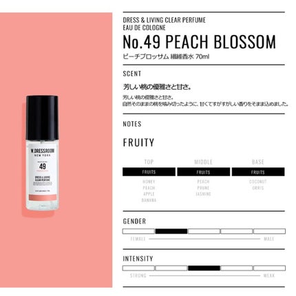 ドレス&リビング クリーン パフューム No.49 ピーチブロッサム/ダブルドレスルーム/香水(レディース)を使ったクチコミ(2枚目)