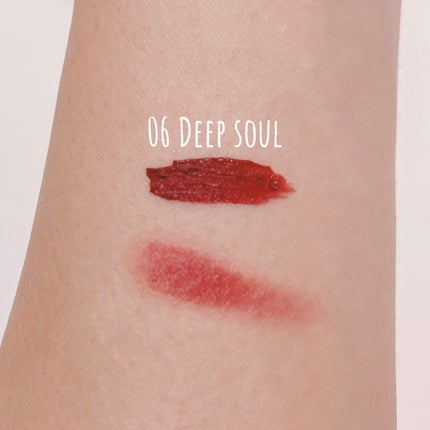 ゼロベルベットティント 06 ディープソウル(DEEP SOUL)/rom&nd/リップティントを使ったクチコミ(2枚目)