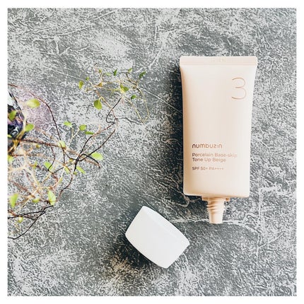 3番 ノーファンデ陶器肌トーンアップクリーム/numbuzin/化粧下地を使ったクチコミ(2枚目)