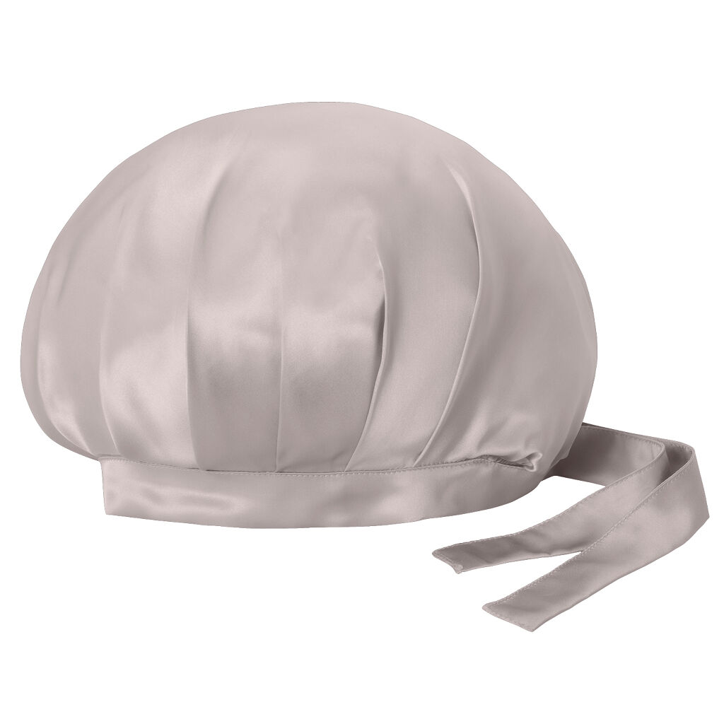 シルク ナイトキャップ（リボン） 02 アッシュピンク