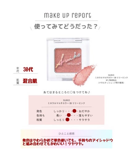 SUIKOミネラルマルチカラー/SUIKO HATSUCURE/単色アイシャドウを使ったクチコミ(4枚目)