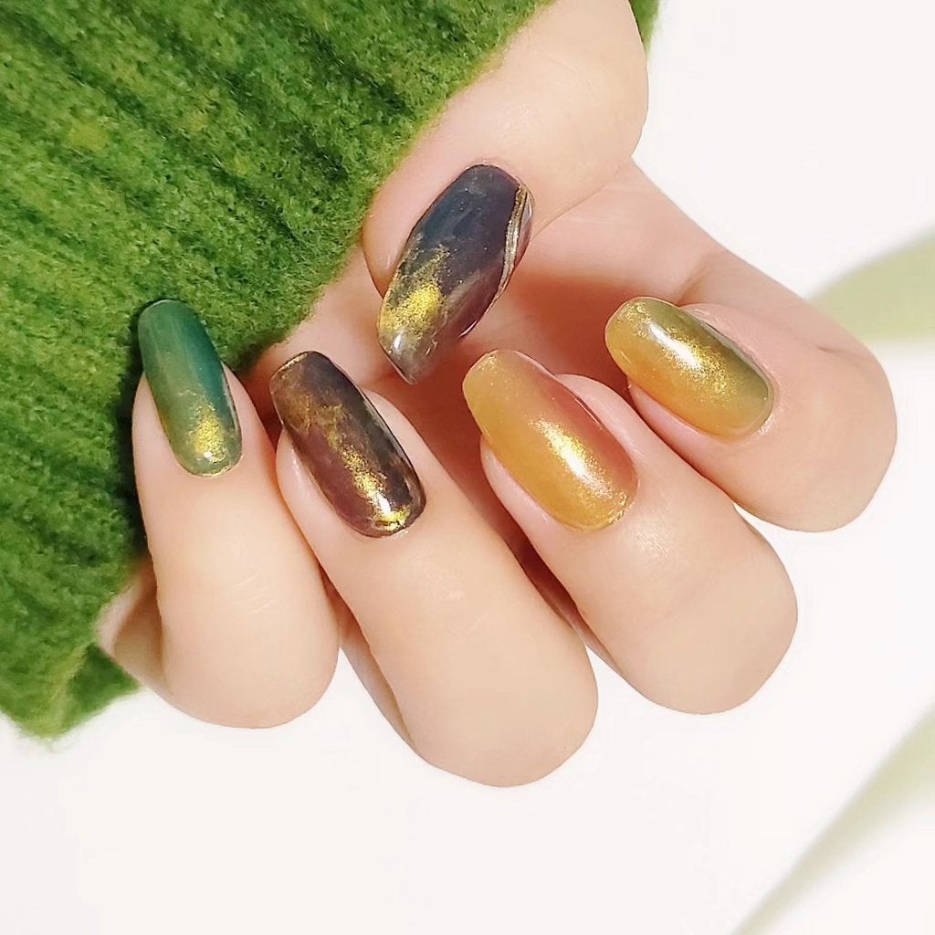 セミキュアジェルネイル(ハンド)/ohora/ネイルシールを使ったクチコミ(4枚目)