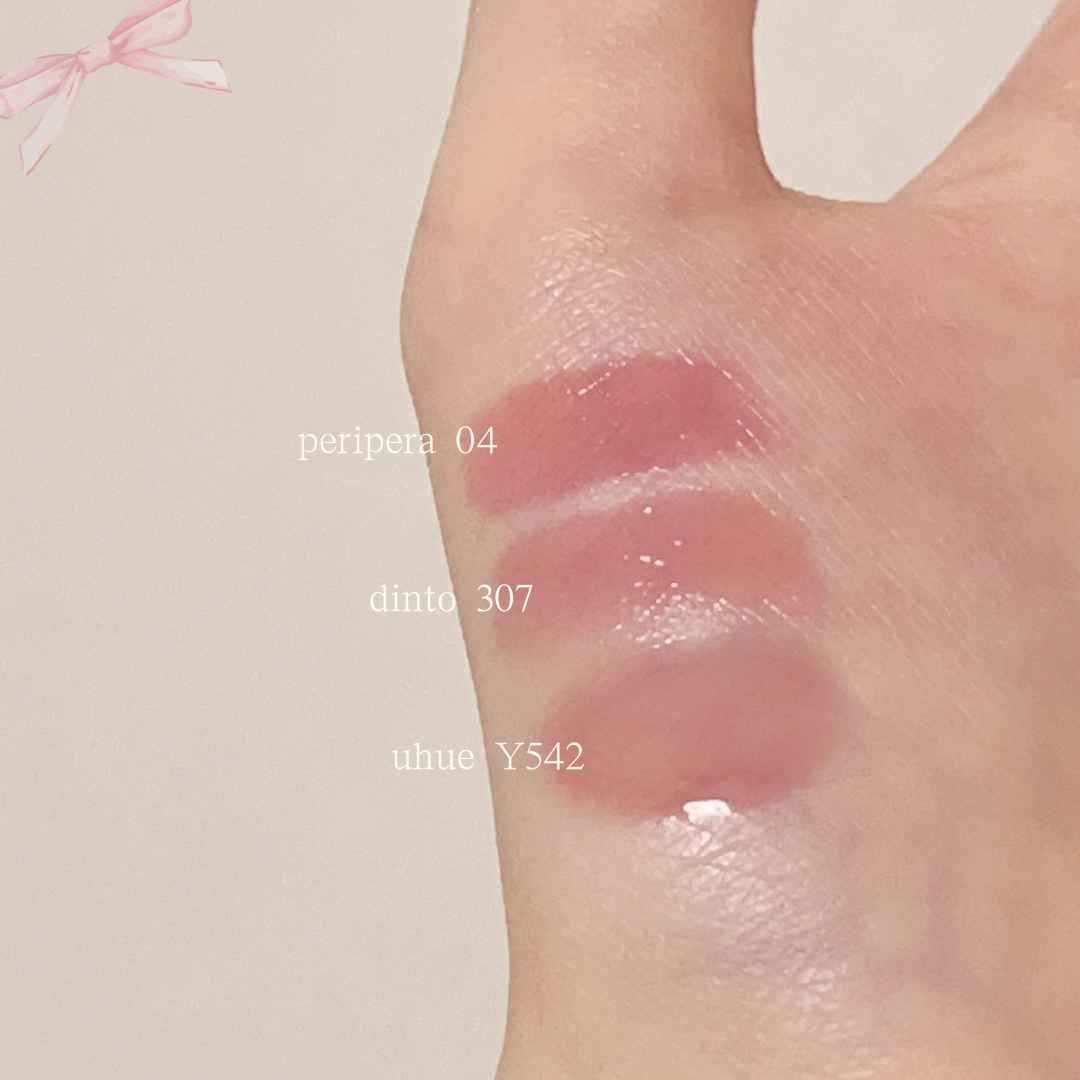 SPICY PINK パウティミラーティント Y542 ホワイトピーチ/Uhue/リップティントを使ったクチコミ（1枚目）