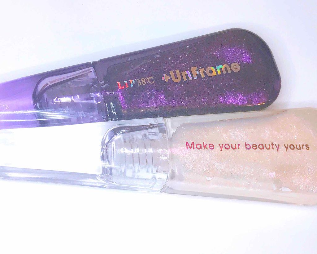 LIP38℃ +UnFrame<ホログラフィック>/UZU BY FLOWFUSHI/リップグロスを使ったクチコミ(3枚目)