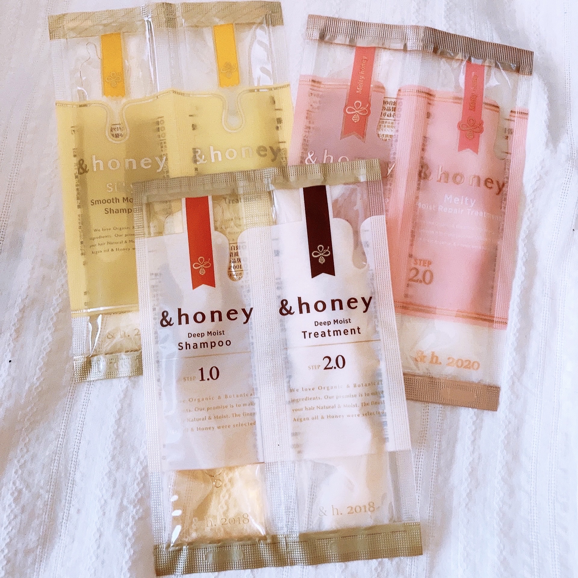 シルキー　スムースモイスチャー　シャンプー　1.0/ヘアトリートメント　2.0 お試し（シャンプー10ml＋トリートメント10g）/&honey/市販シャンプーを使ったクチコミ（1枚目）