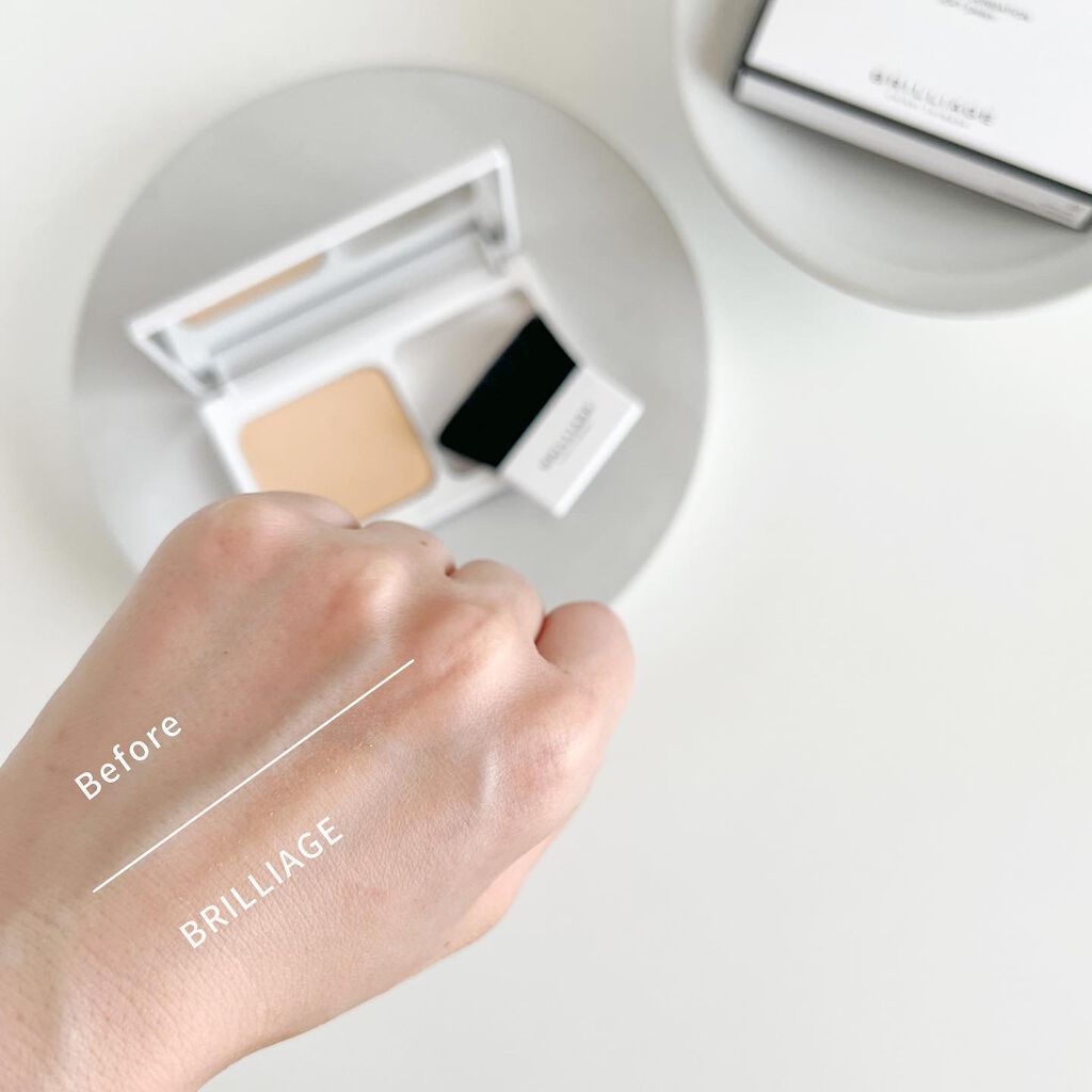 パウダリーファンデーション ソフトシャイニー/ブリリアージュ/パウダーファンデーションを使ったクチコミ(5枚目)