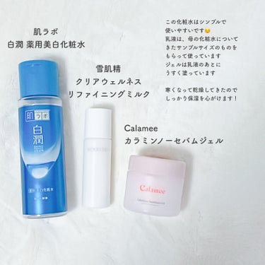 Calamee カラミンノーセバムジェルのクチコミ「明日の〝可愛い〟をつくる入浴後ルーティン🛀



【スキンケア】


#肌ラボ
　白潤 薬用美.....」（2枚目）