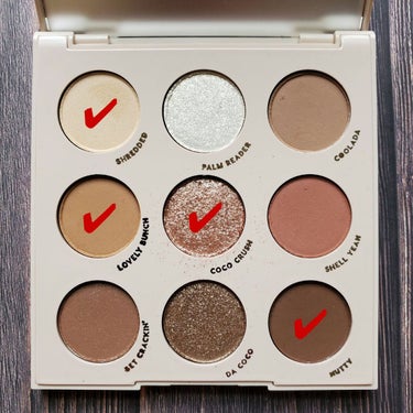 ColourPop Going Coconuts Bronzed Eyeshadow Paletteのクチコミ「アメリカのプチプラコスメブランド、
ColourPop(カラーポップ)。

初めて購入したのは.....」（2枚目）