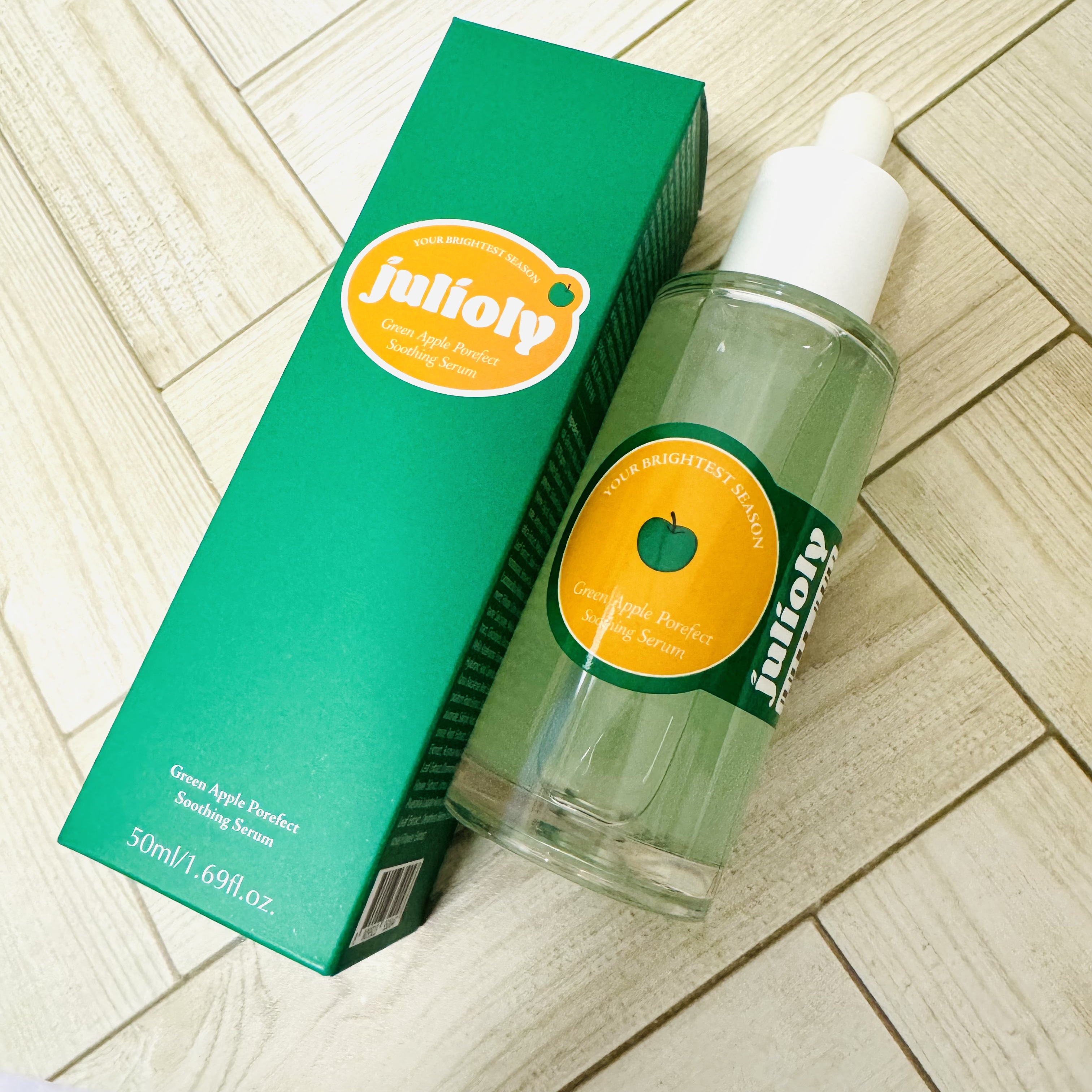 青リンゴ毛穴ケアセラム/Julioly/美容液を使ったクチコミ（2枚目）