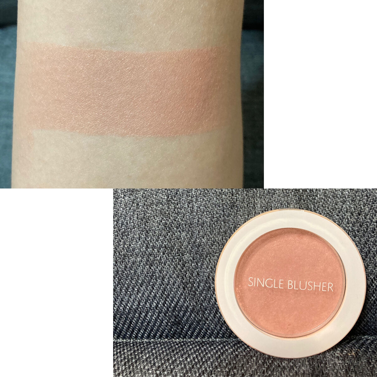 シングルブラッシャー CR01　ネイキッドピーチ/the SAEM/パウダーチークを使ったクチコミ（2枚目）