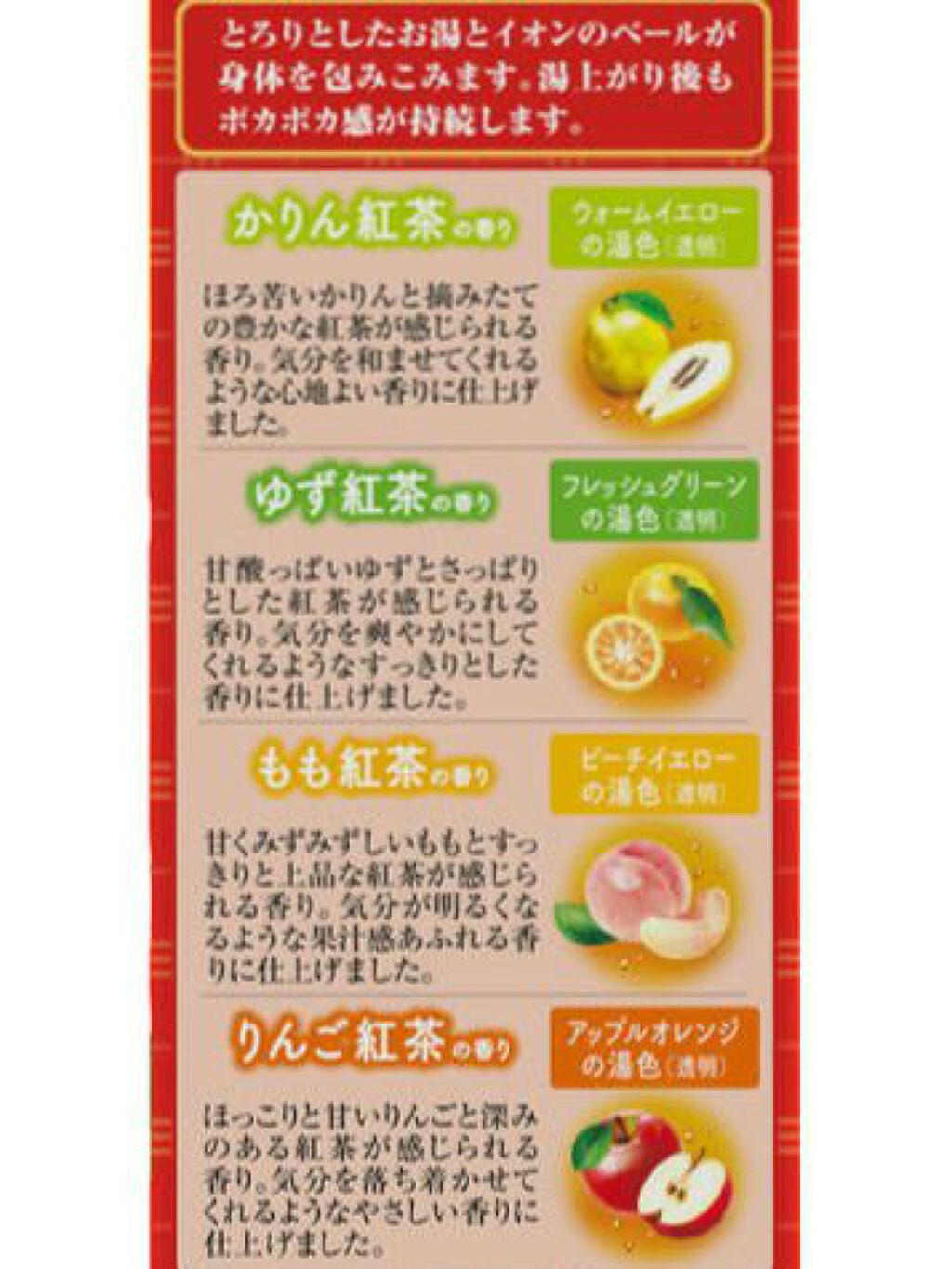 とろり炭酸湯 ぜいたく果実紅茶 12錠入/温泡/炭酸系入浴剤を使ったクチコミ（3枚目）