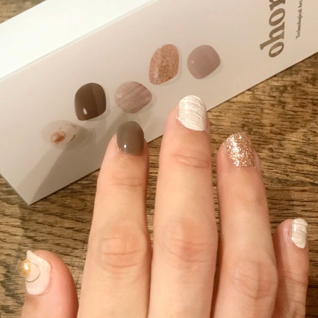 セミキュアジェルネイル(ハンド)/ohora/ネイルシールを使ったクチコミ(2枚目)
