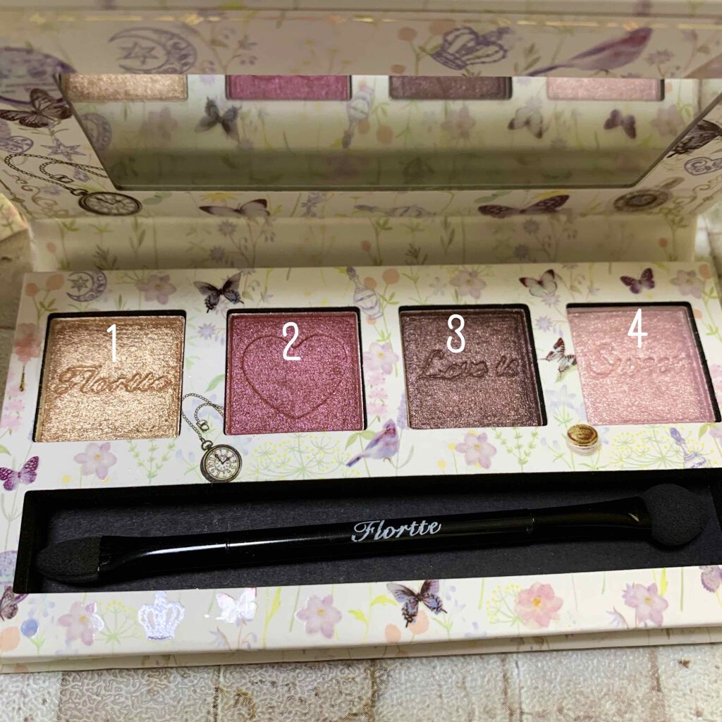 恋愛物語 4色アイシャドウパレット/FLORTTE/アイシャドウパレットを使ったクチコミ(2枚目)
