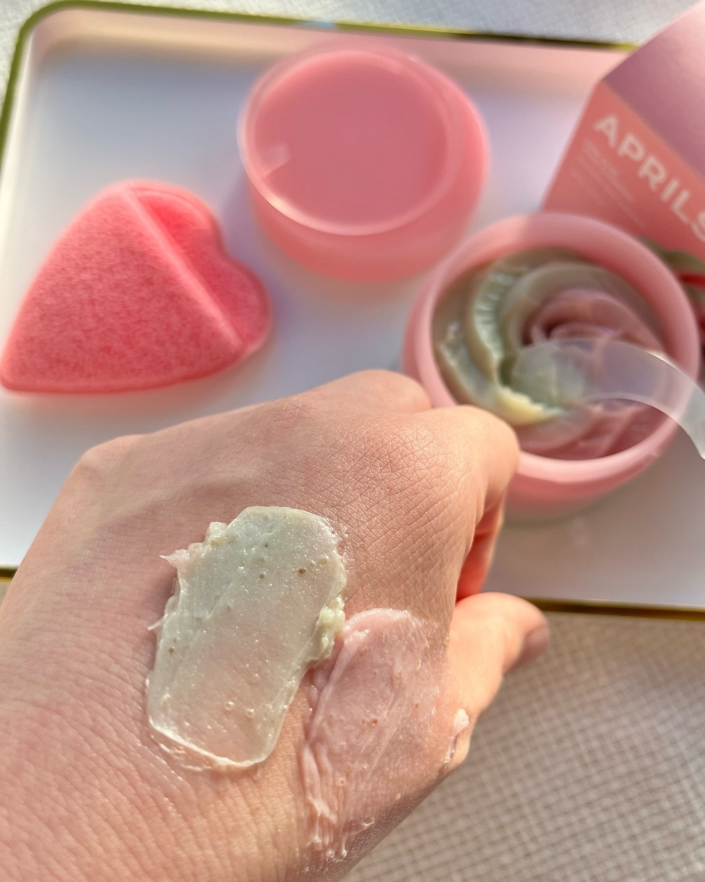 ハートクレンジングパフ/APRILSKIN/その他スキンケアグッズを使ったクチコミ(3枚目)