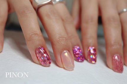 #春ネイル,#ピンクネイルのネイルデザイン