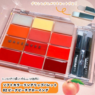 ソフトカラーリングリップパレット 02 PEAK PEACH GLOWING/WAKEMAKE/口紅を使ったクチコミ（2枚目）