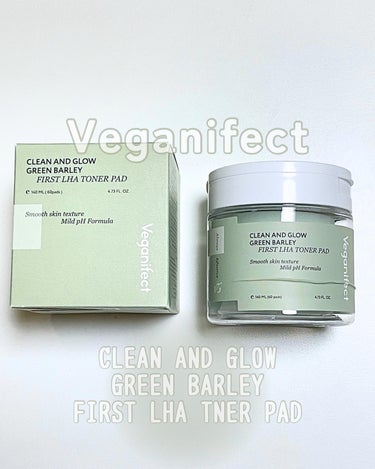 Veganifect クリーン&グロー青麦ファーストLHAトナーパッドのクチコミ「⁡
⁡
Veganifect
⁡
CLEAN AND GLOW
GREEN BARLEY FI.....」（1枚目）