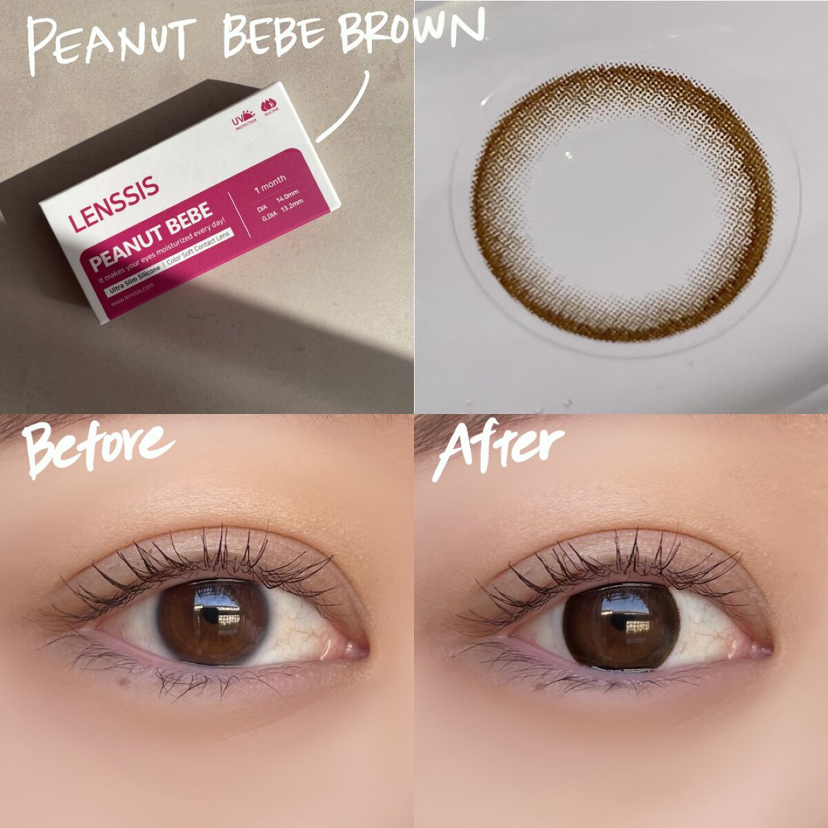 ピーナッツべべシリーズ/LENSSIS/カラーコンタクトレンズを使ったクチコミ（3枚目）