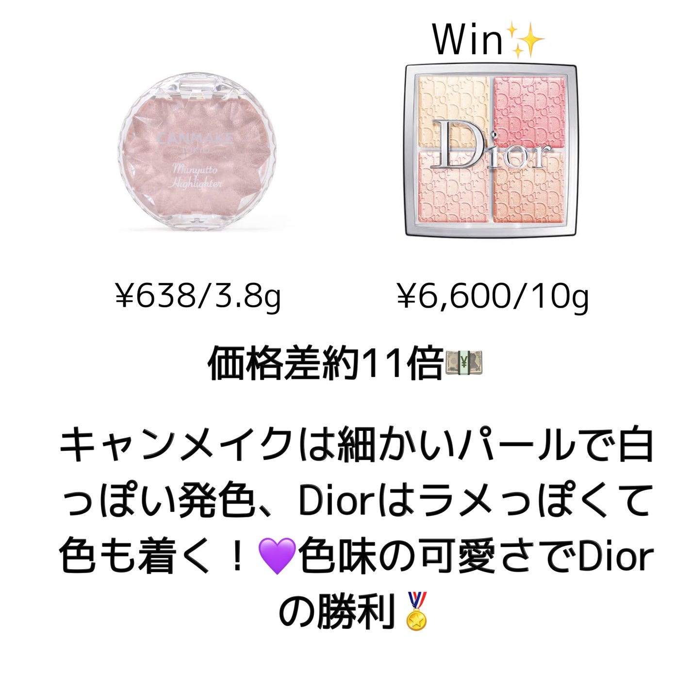 ディオール バックステージ フェイス グロウ パレット/Dior/ハイライトを使ったクチコミ(4枚目)
