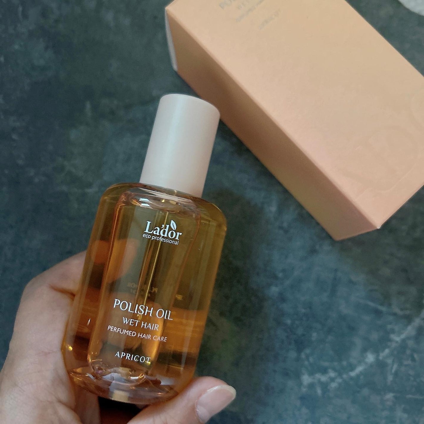 ポリッシュオイル_アプリコット/La'dor/ヘアオイルを使ったクチコミ(1枚目)