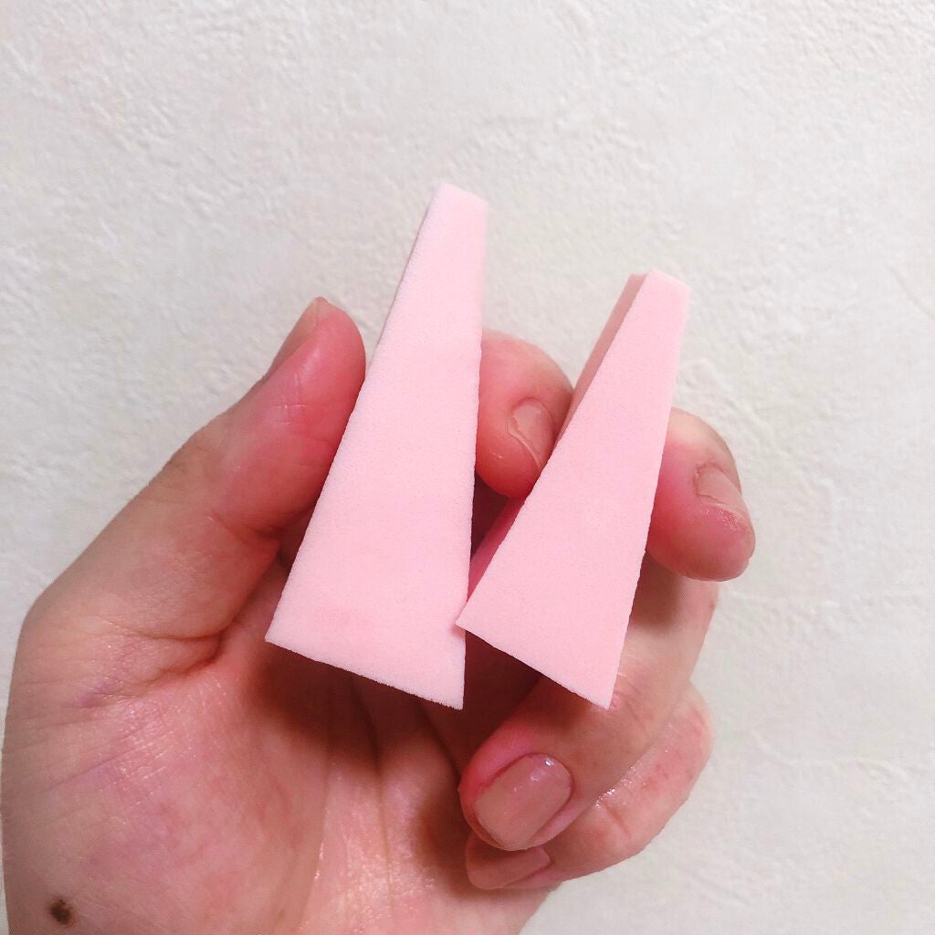 メイクアップスポンジ(バリューパック ウェッジ型 30個)/DAISO/パフ・スポンジを使ったクチコミ(2枚目)