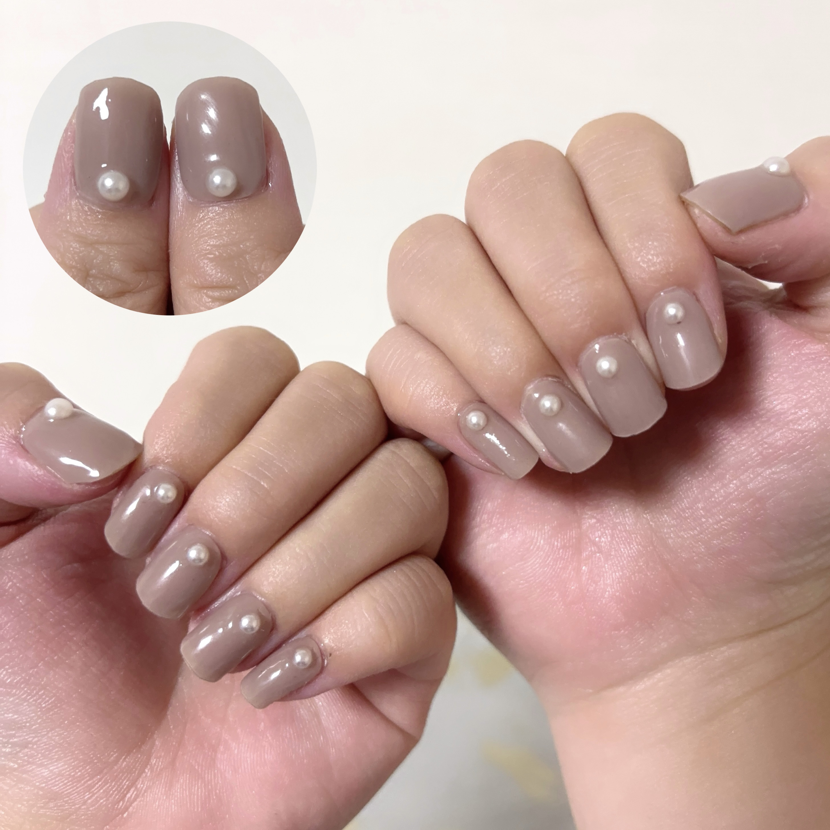 セミキュアジェルネイル（ハンド） NB-075 N Cream Beige (Mix & Match collection)/ohora/ネイルシールを使ったクチコミ（3枚目）