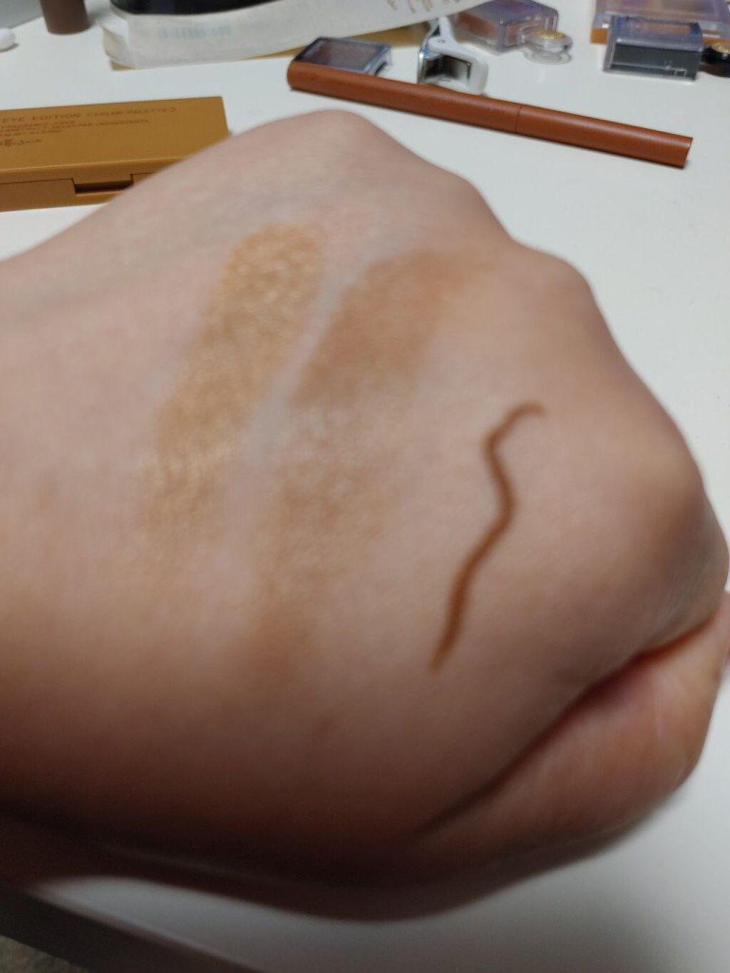 エテュセ ラスティング ジェルライナー 04 オレンジブラウン/ettusais/ジェルアイライナーを使ったクチコミ（2枚目）