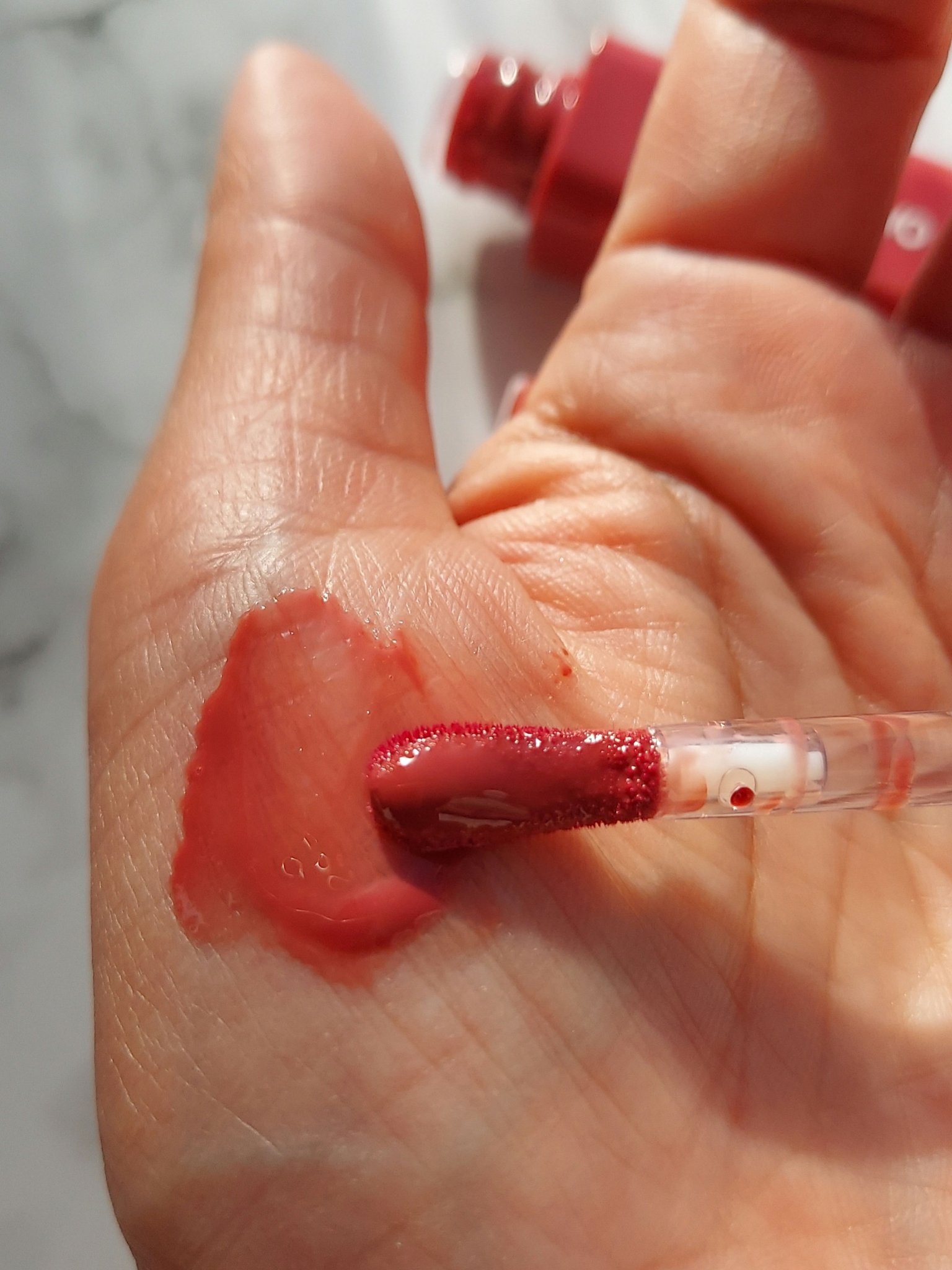 ウォンジョンヨ　キャンディーグロウティント 02 リッチキャラメル/Wonjungyo/リップティントを使ったクチコミ（3枚目）