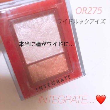 INTEGRATE❤️
⚠️ケースが汚くてすみません🙇‍♀️🙇‍♀️🙇‍♀️

INTEGRATEワイドルックアイズ
OR275

なんとこの商品期間限定商品でもう売られてないんですよね😭悲しい、、

