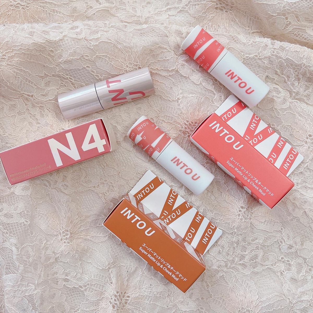 スーパーマットリップ＆チークマッド/INTO U/口紅を使ったクチコミ（1枚目）