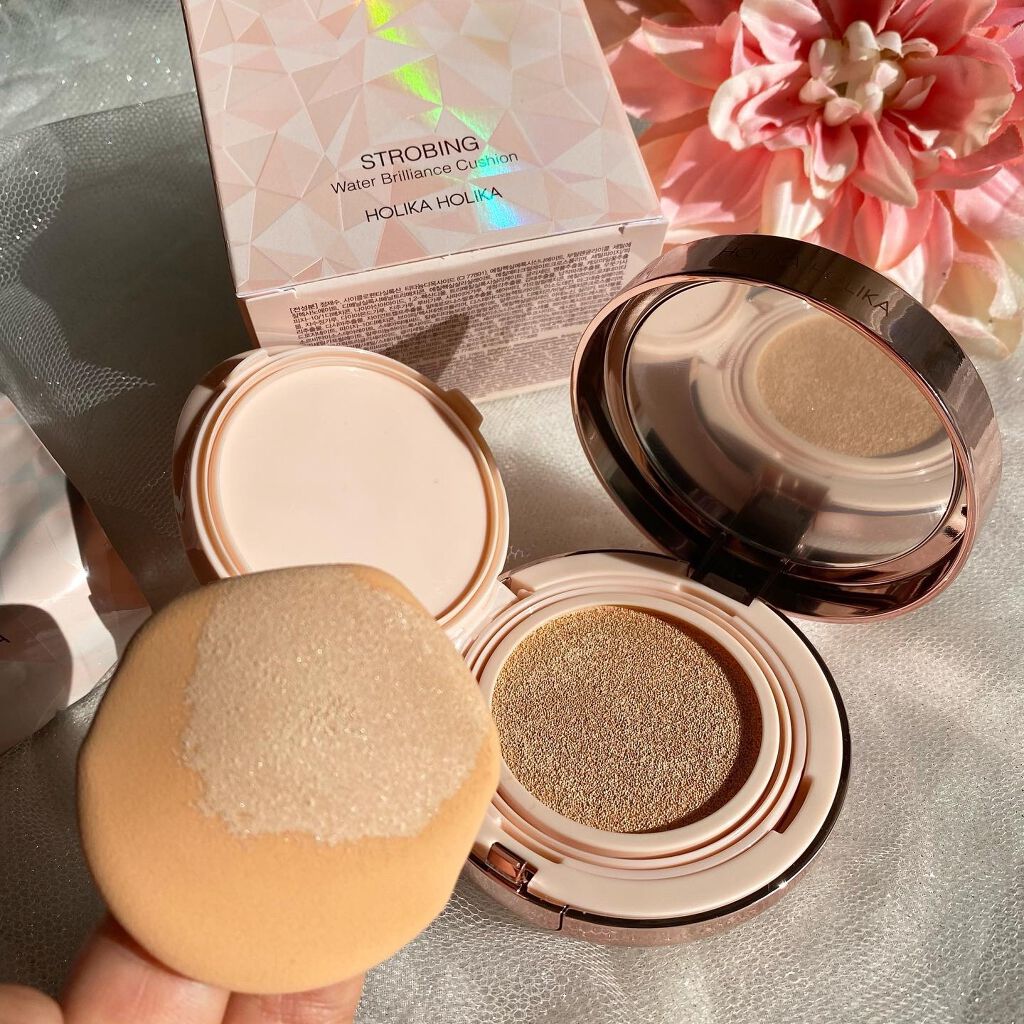 ストロビングウォーターブリリアンスクッション/HOLIKA HOLIKA/クッションファンデーションを使ったクチコミ(3枚目)