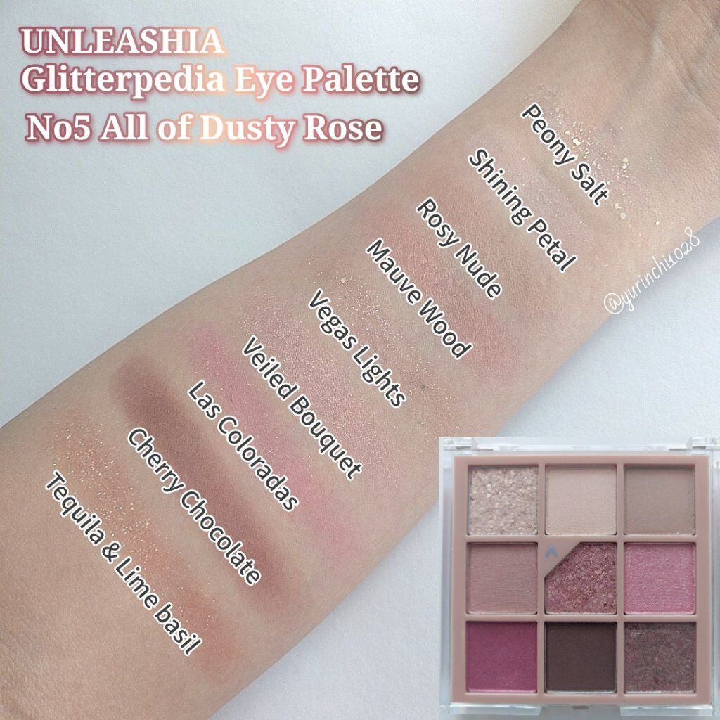 グリッターペディアアイパレット/unleashia/アイシャドウパレットを使ったクチコミ(5枚目)