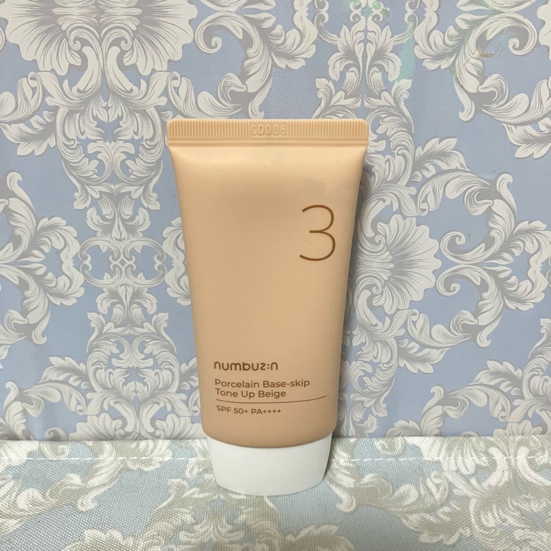 3番 ノーファンデ陶器肌トーンアップクリーム/numbuzin/化粧下地を使ったクチコミ(3枚目)