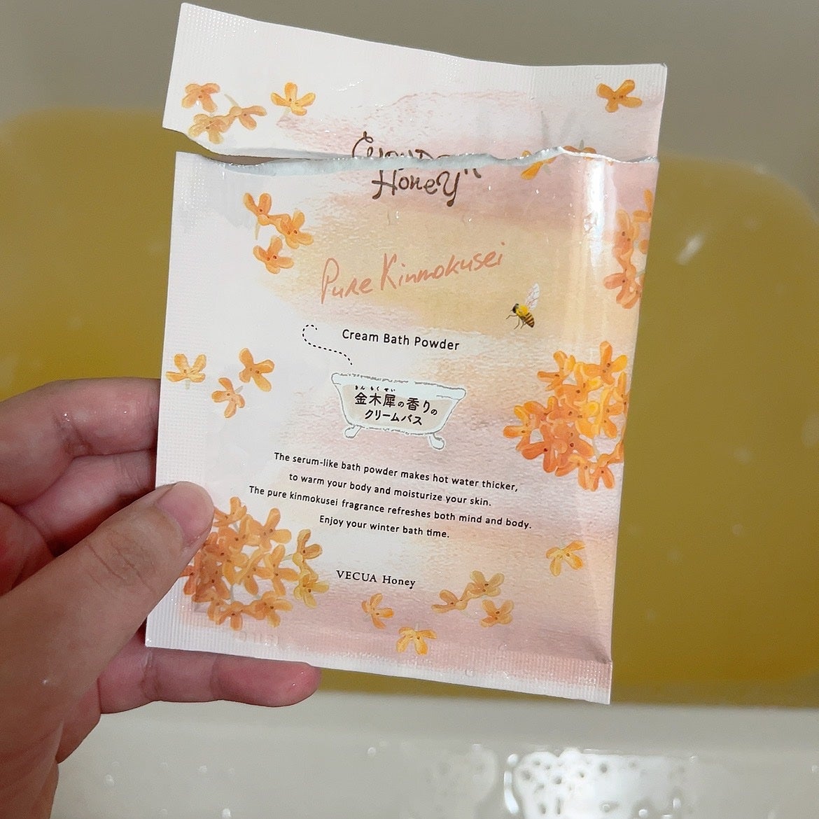 ワンダーハニー とろとろふんわりクリームバス ピュアキンモクセイ/VECUA Honey/炭酸系入浴剤を使ったクチコミ(1枚目)