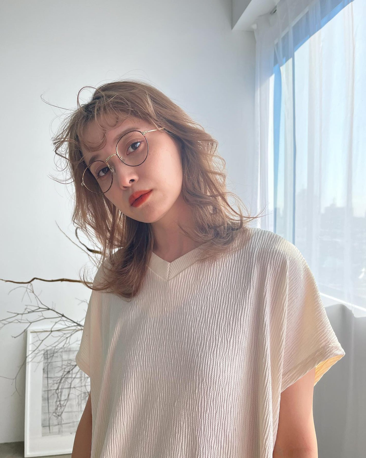 HARUNA on LIPS 「くしゃっとバング❤️.先日のアパレルのヘアメイク☺️✨.26m..」(1枚目)